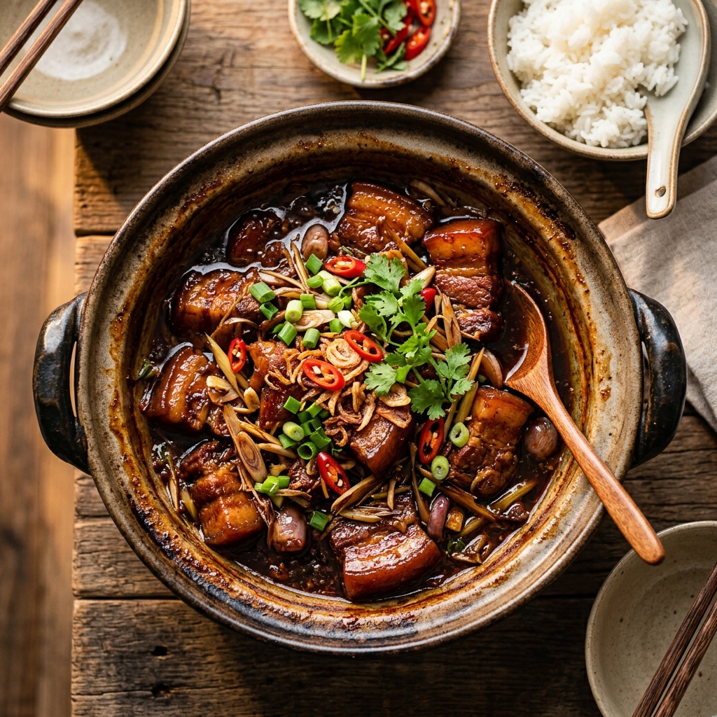 Thịt chưng mắm sả